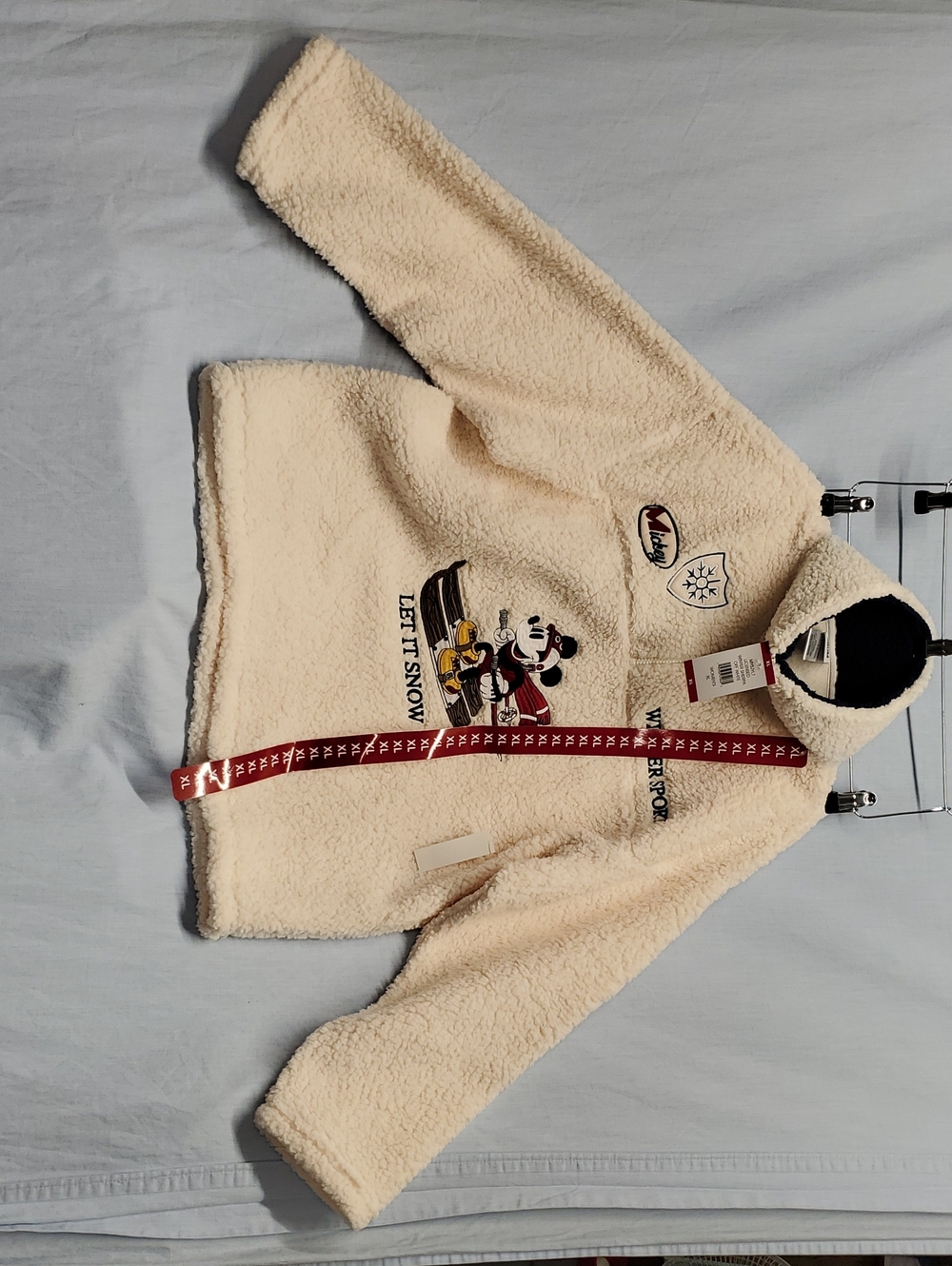 Disney Cream Sherpa and Mickey Embroidery #346